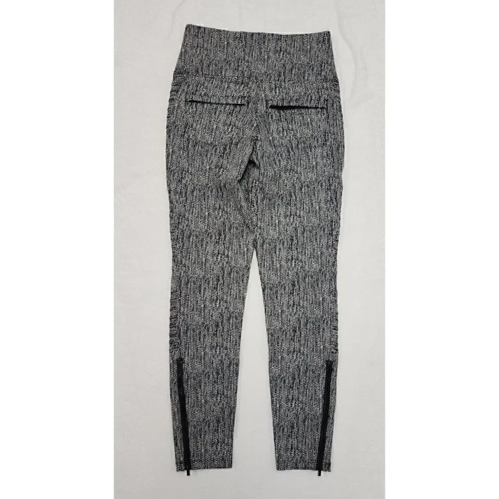 Athleta DELANCEY Textured MOTO TIGHTS Black Printed Leggings XS
